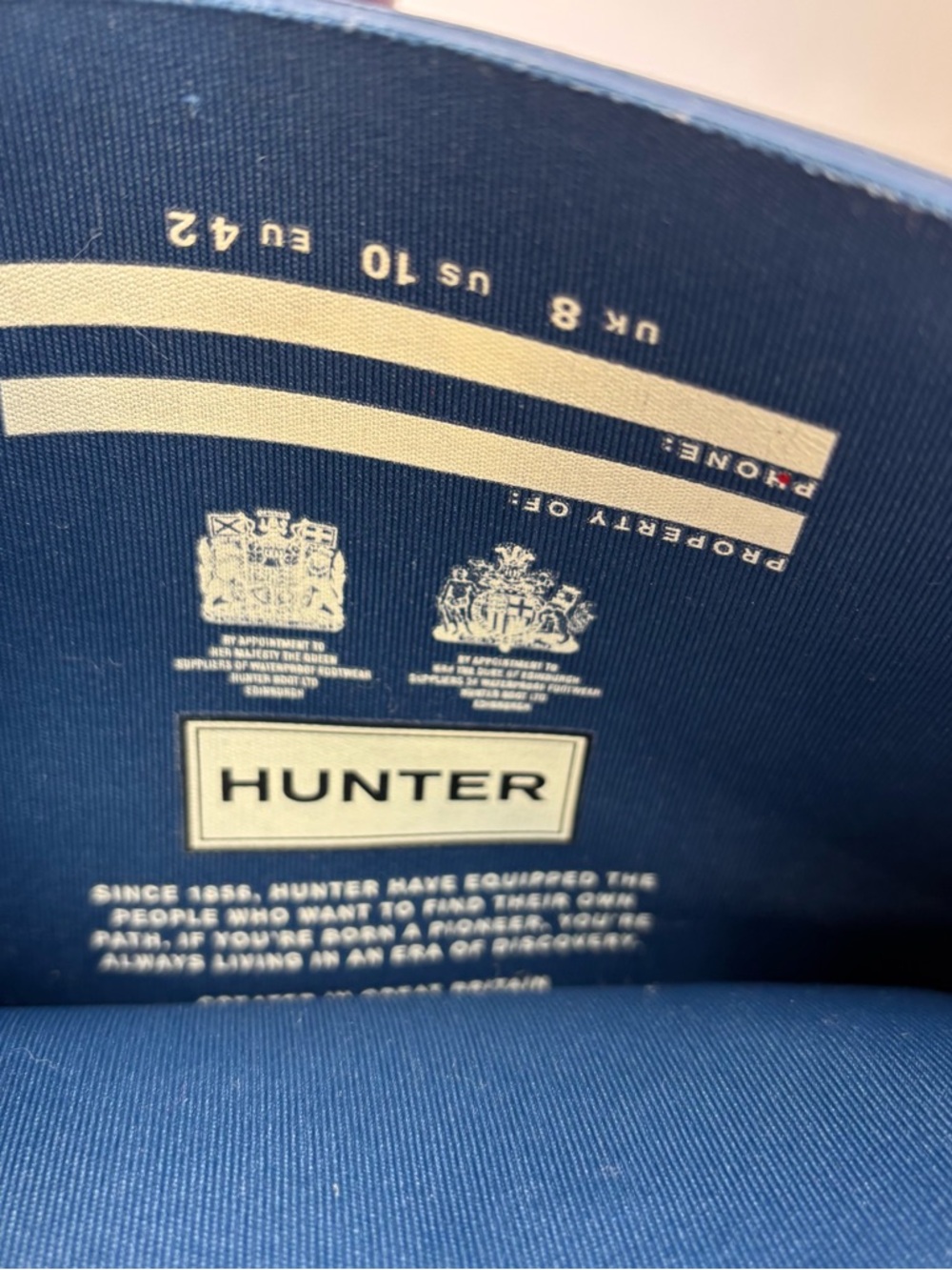 Hunter Nebula Rain Boots Size 10 Features Two Tone Blue Iridescent Finish Spring - Picture 8 of 9